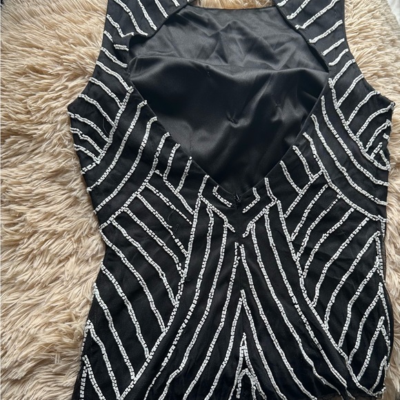 Aidan Mattox Black and Silver Beaded Blouse - Picture 4 of 14